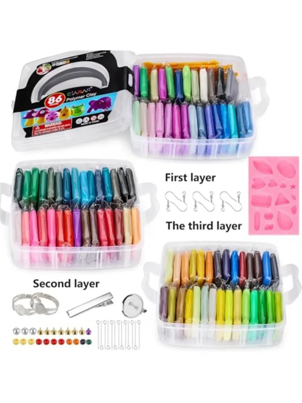 New Polymer Clay Starter Kit, Oven Bake Modeling Clay with Sculpting Tools